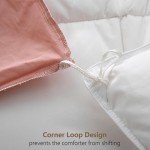 BPC Feather Comforter Queen Size, Filled with Feather and Down Fibers, All Season White Luxury Hotel Collection Bed Comforter, Ultra Soft Poly-Cotton Blend Fabric, 4 Corner Loop Tabs, 90"x90"