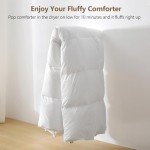 BPC Feather Comforter Queen Size, Filled with Feather and Down Fibers, All Season White Luxury Hotel Collection Bed Comforter, Ultra Soft Poly-Cotton Blend Fabric, 4 Corner Loop Tabs, 90"x90"