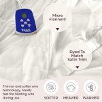 Thermee Micro Flannel Blanket King Size Heated Blanket with 10 settings, Programable Heating Blanket, Luxuriously Soft Heated Throw Blanket, Rapid Heating Thermal Blanket, Warm Blanket - Sand