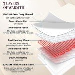 Thermee Micro Flannel Blanket King Size Heated Blanket with 10 settings, Programable Heating Blanket, Luxuriously Soft Heated Throw Blanket, Rapid Heating Thermal Blanket, Warm Blanket - Sand