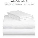 LuxClub 4 PC King Size Sheet Set Bed Sheets Deep Pockets 18" Wrinkle Free Cooling Bed Sheets Machine Washable Hotel Bedding Silky Soft - White King