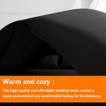 TAIMIT Queen Size Comforter Set - 7 Pieces, Bed in a Bag Bedding Sets with All Season Soft Quilted Warm Fluffy Reversible Comforter,Flat Sheet,Fitted Sheet,2 Pillow Shams,2 Pillowcases,Black