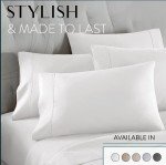 Danjor Linens King Sheet Set 6 Piece Hotel Quality Bed Sheet w/ 4 Pillowcases - Microfiber Sheet Sets with Deep Pockets, Breathable Cooling Wrinkle Free, Machine Washable for King Size Bed, White