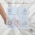 Linen Home 100% Cotton Percale Sheets Queen Size, Baby Blue, Deep Pocket, 4 Pieces Set - 1 Flat, 1 Deep Pocket Fitted Sheet and 2 Pillowcases, Crisp Cool and Strong Bed Linen
