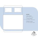 Linen Home 100% Cotton Percale Sheets Queen Size, Baby Blue, Deep Pocket, 4 Pieces Set - 1 Flat, 1 Deep Pocket Fitted Sheet and 2 Pillowcases, Crisp Cool and Strong Bed Linen
