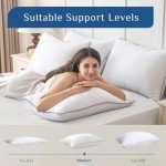 JOLLYVOGUE Pillows Queen Size Set of 2, Cooling and Supportive Bed Pillows with Super Soft Down Alternative Fill, Luxury Fluffy Hotel Quality for Side, Back, and Stomach Sleepers