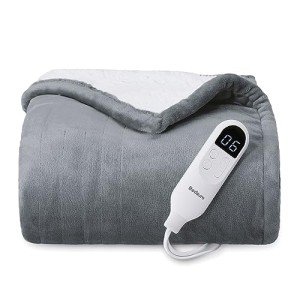 Bedsure Heated Blanket Electric Throw - Soft Flannel Electric Blanket, GentleSoft™ Heated Throw with 4 Time Settings & 6 Heat Settings, Warm Gift for Grandma (50x60 inches, Grey)