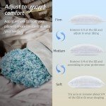 BETU Cooling Pillow Queen Size, Shredded Memory Foam Cool Pillow for Hot Sleepers, Adjustable Firm Soft Support Bed Pillows Perfect for Back Neck Pain and Side Sleeping with Pillow Case Cover, White
