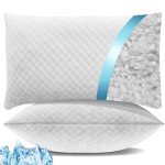 Shredded Memory Foam Pillows, Bed Pillows Queen Size Set of 2, Cooling Pillows for Sleeping, Adjustable Firm Pillows for Side Back and Stomach Sleepers, Bed Pillows with Washable Removable Cover