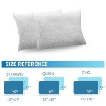 Shredded Memory Foam Pillows, Bed Pillows Queen Size Set of 2, Cooling Pillows for Sleeping, Adjustable Firm Pillows for Side Back and Stomach Sleepers, Bed Pillows with Washable Removable Cover