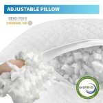 Shredded Memory Foam Pillows, Bed Pillows Queen Size Set of 2, Cooling Pillows for Sleeping, Adjustable Firm Pillows for Side Back and Stomach Sleepers, Bed Pillows with Washable Removable Cover