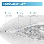 Shredded Memory Foam Pillows, Bed Pillows Queen Size Set of 2, Cooling Pillows for Sleeping, Adjustable Firm Pillows for Side Back and Stomach Sleepers, Bed Pillows with Washable Removable Cover