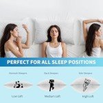Shredded Memory Foam Pillows, Bed Pillows Queen Size Set of 2, Cooling Pillows for Sleeping, Adjustable Firm Pillows for Side Back and Stomach Sleepers, Bed Pillows with Washable Removable Cover