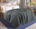 Tex Trend 100% Cotton Blanket – Soft and Breathable Twin XL Grey Waffle Blanket – All Season Comfort – Suitable for Bed Layering, Sofa, Couch - Grey (60”x90”)