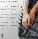 Tex Trend 100% Cotton Blanket – Soft and Breathable Twin XL Grey Waffle Blanket – All Season Comfort – Suitable for Bed Layering, Sofa, Couch - Grey (60”x90”)