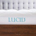 LUCID Ultra Plush 3 Inch Down Alternative Fiber Bed Mattress Topper - Allergen Free Pillow Top - Soft and Breathable Cotton Percale Cover - Full Size,White