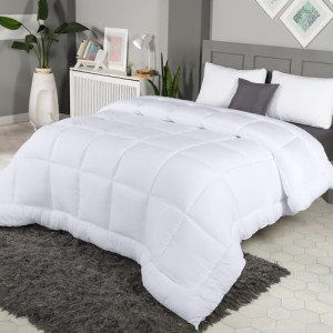 Utopia Bedding All Season Down Alternative Quilted Queen Comforter, Duvet Insert with Corner Tabs, Machine Washable, Bed Comforter (White)