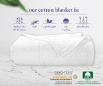 California Design Den Soft & Cool Summer Blanket King Size Blanket, 100% Cotton Blanket, Lightweight & Breathable Blanket, Herringbone Design, Premium Cotton Bed Blankets, All-Season Throw (White)