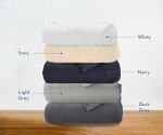California Design Den Soft & Cool Summer Blanket King Size Blanket, 100% Cotton Blanket, Lightweight & Breathable Blanket, Herringbone Design, Premium Cotton Bed Blankets, All-Season Throw (White)