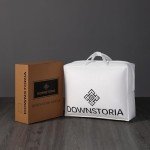 DOWNSTORIA Feather Down Comforter King Size Duvet Insert, All Season True Baffle-Box Noiseless Bedding Comforters, Soft Hotel Collection Bed Comforter, Medium Warmth - White, 106 X 90 in.