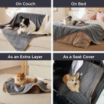 Bedsure Waterproof Blanket for Bed - Sherpa Fleece Waterproof Dog Blankets for Large Dogs, Pet Blankets for Bed/Couch/Dog Crate, Soft Plush Reversible Furniture Protector, King Size, 108"x86", Grey