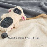 Bedsure Waterproof Blanket for Bed - Sherpa Fleece Waterproof Dog Blankets for Large Dogs, Pet Blankets for Bed/Couch/Dog Crate, Soft Plush Reversible Furniture Protector, King Size, 108"x86", Grey