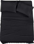 Utopia Bedding King Bed Sheets Set - 4 Piece Bedding - Brushed Microfiber - Shrinkage and Fade Resistant - Easy Care (King, Black)