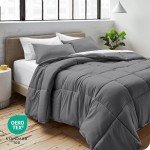 Bare Home Comforter Set - Queen Size - Ultra-Soft - Goose Down Alternative - Premium 1800 Series - All Season Warmth (Queen, Grey)