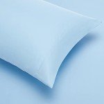 Amazon Basics 5-Piece Lightweight Microfiber Comforter Set with Sheets ,Bed-in-a-Bag Sheets, Blue Striped Bedding, Twin/Twin XL