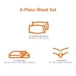 Amazon Basics 4 Piece Bed Sheet Set, 100% Cotton Jersey, Includes Super Soft, Flat and Fitted Sheets, Pillowcase, Full, Light Gray, Solid