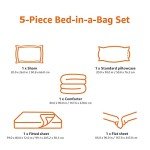 Amazon Basics 5-Piece Lightweight Microfiber Comforter Set with Sheets ,Bed-in-a-Bag Sheets, Blue Striped Bedding, Twin/Twin XL