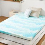 Sweetcrispy Mattress Topper Full, 2 Inch Thick Memory Foam Gel Infused Cooling Toppers Pad for Full Size Bed, Sleeper Sofa, RV, Camper, CertiPUR US Certified, Ventilated and Breathable, Blue, Full