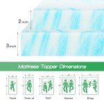 Sweetcrispy Mattress Topper Full, 2 Inch Thick Memory Foam Gel Infused Cooling Toppers Pad for Full Size Bed, Sleeper Sofa, RV, Camper, CertiPUR US Certified, Ventilated and Breathable, Blue, Full