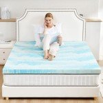 Sweetcrispy Mattress Topper Full, 2 Inch Thick Memory Foam Gel Infused Cooling Toppers Pad for Full Size Bed, Sleeper Sofa, RV, Camper, CertiPUR US Certified, Ventilated and Breathable, Blue, Full