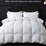 ELNIDO QUEEN® Feather Comforter King Size, Filled with Feather and Downfiber, Luxurious Fluffy Hotel Style White Bedding Comforter, 100% Cotton Duvet Insert Medium Warmth for All Season, 106x90 Inch