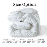 ELNIDO QUEEN® Feather Comforter King Size, Filled with Feather and Downfiber, Luxurious Fluffy Hotel Style White Bedding Comforter, 100% Cotton Duvet Insert Medium Warmth for All Season, 106x90 Inch
