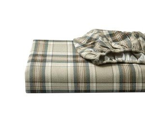 Eddie Bauer - Queen Sheet Set, Warm Breathable Cotton Flannel Bedding with Deep Pockets, Brushed for Extra Softness, Cozy Home Decor, Oeko-Tex Certified (Edgewood Plaid, Queen)