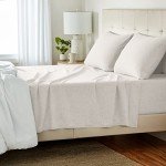 Amazon Basics Cotton Jersey 4-Piece Soft, Breathable, Wrinkle-Free Bed Sheet Set, Queen, Oatmeal, Solid