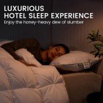 Alanzimo Goose Feather Down Pillows Queen Size Set of 2, Luxury Soft Feather Down Pillow for Sleeping, 600TC 100% Cotton Cover Hotel Collection Bed Pillows for Back, Stomach or Side Sleepers 20x28