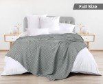 Utopia Bedding Cool Grey 100% Cotton Waffle Blanket 300 GSM [Full - 90x84 Inch] Soft Lightweight Breathable Bed Blanket for All Season