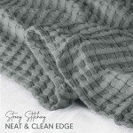 Utopia Bedding Cool Grey 100% Cotton Waffle Blanket 300 GSM [Full - 90x84 Inch] Soft Lightweight Breathable Bed Blanket for All Season