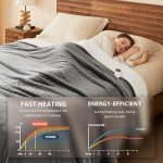 Homemate Heated Blanket Electric Throw - 50"x60" Heating Blanket Throw 1/2/4/6/8 Hours Auto-off 10 Heat Level Over-heat Protection Flannel Sherpa Heater Blanket ETL Certification