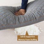 WhatsBedding Memory Foam Body Pillow for Adults, Long Body Pillow for Sleeping, Full for Bed - Dark Grey