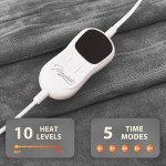Homemate Heated Blanket Electric Throw - 50"x60" Heating Blanket Throw 1/2/4/6/8 Hours Auto-off 10 Heat Level Over-heat Protection Flannel Sherpa Heater Blanket ETL Certification