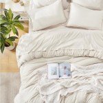 Andency Beige Comforter Set King Size with Sheets -7 Pieces Boho Tassel Bed in a Bag Soft Lightweight Bedding Sets, All Season Fringe Bed Set with Comforter, Sheets, Pillowcases & Shams