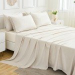 Andency Beige Comforter Set King Size with Sheets -7 Pieces Boho Tassel Bed in a Bag Soft Lightweight Bedding Sets, All Season Fringe Bed Set with Comforter, Sheets, Pillowcases & Shams