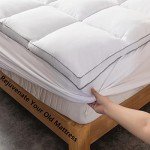 DROVAN Mattress Topper Queen Size - Extra Thick Mattress Pad Cover - Pillow Top Deep Pocket with Breathable 7D Spiral Fiber Filling Cooling Mattress Cover