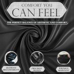 DECOLURE Satin Bed Sheets - 4 Piece Luxury Silky Full Size Bedding Set - Softer Than Silk, Wrinkle-Free with 15” Deep Pocket Fitted Sheet, Perfect for Hair & Skin, Gifts for Women (Black)
