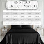 DECOLURE Satin Bed Sheets - 4 Piece Luxury Silky Full Size Bedding Set - Softer Than Silk, Wrinkle-Free with 15” Deep Pocket Fitted Sheet, Perfect for Hair & Skin, Gifts for Women (Black)