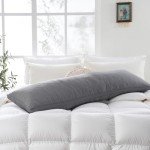 DOWNCOOL Quilted Memory Foam Body Pillow - Large Full Body Pillows for Adults - Soft Long Bed Pillows for Side Sleepers - 20x54 inch (Grey)